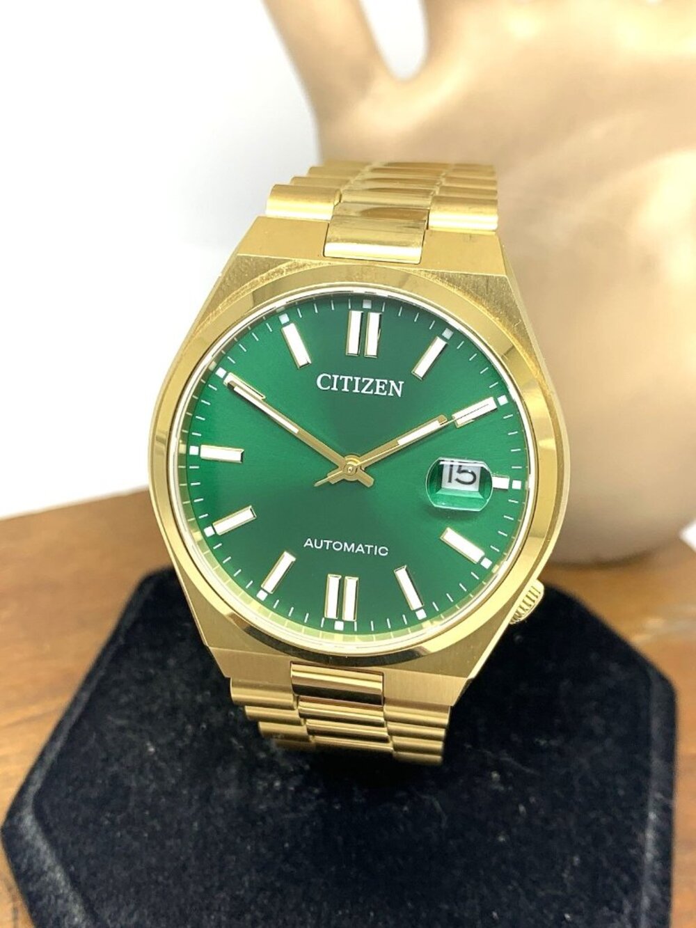 Citizen Men's Watch NJ0152-51X Tsuyosa Automatic Green Dial Gold Steel 40mm